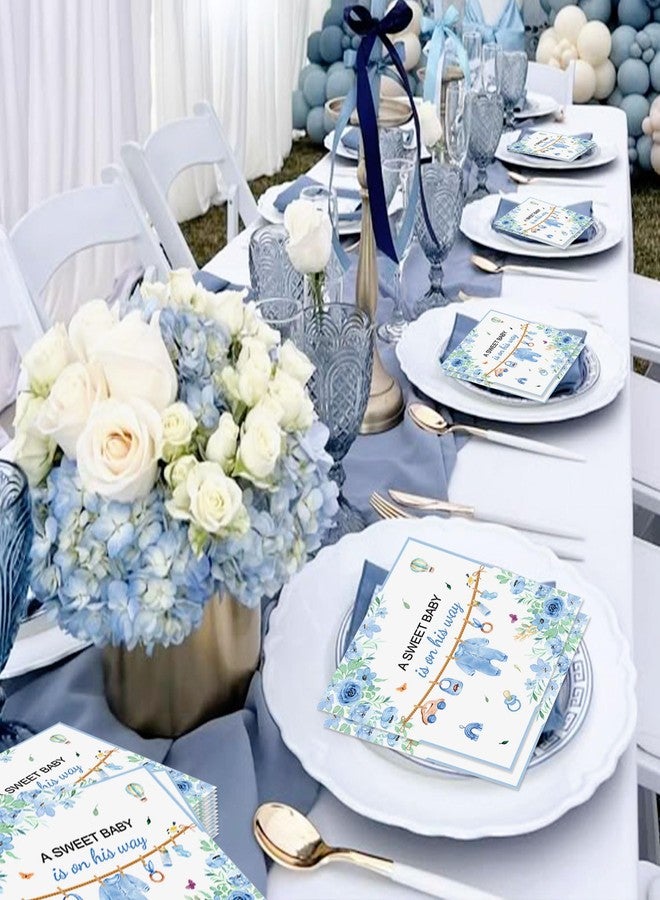 Roaring Good Time Baby Shower Napkins Decoration A Sweet Baby Boy Is On The Way Baby Shower Decoration Greenery Boys Babys Paper Napkins for BoyGender Reveal Party Decoration - Image 5